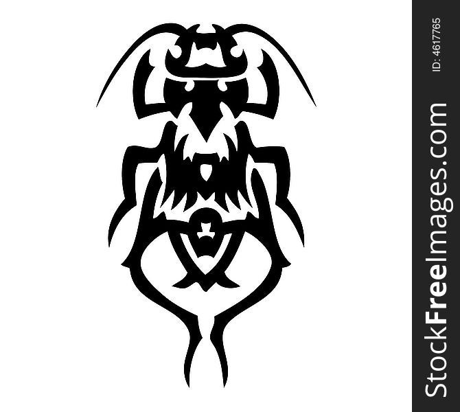 Bug vector tattoo on the white isolated background