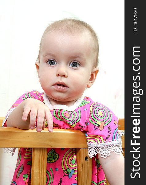 Lovely child in pink dress