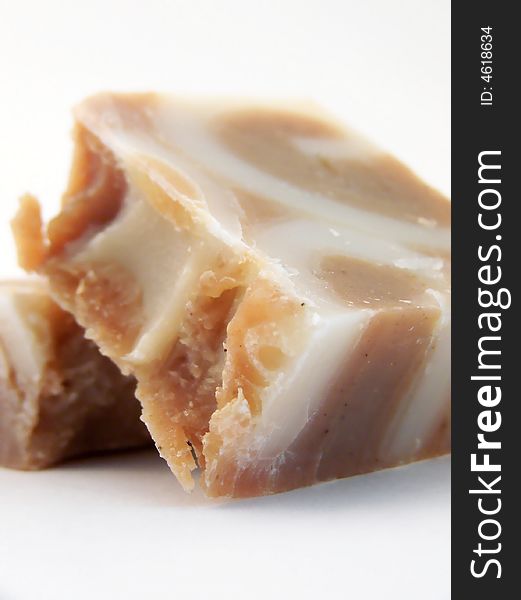 Crumbled Handmade Cinnamon Soap, Leaning