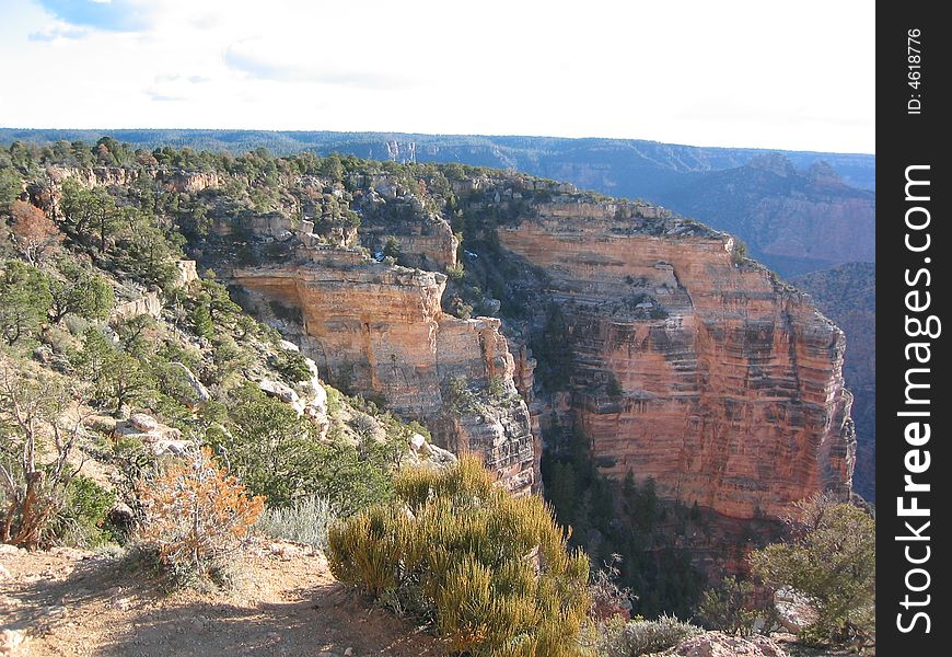 View of the grand canyon from top