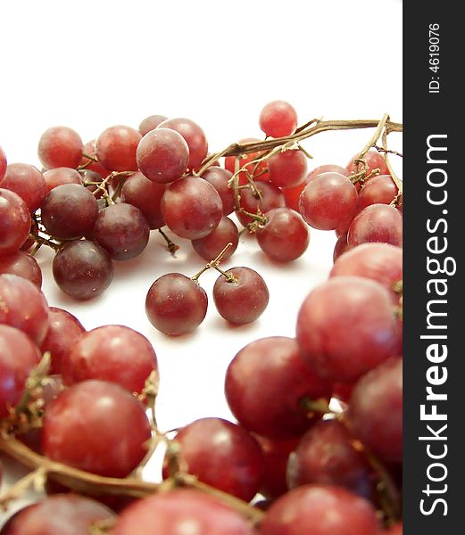 Red Grape Ring On White, Vertical