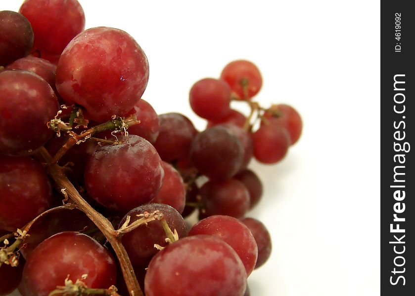 Red Grapes On White