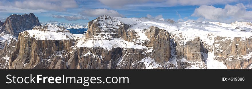 Beautiful winter mountain landscape panorama