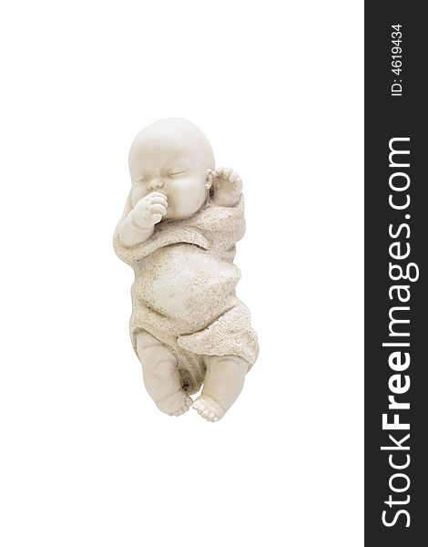 Image of a sleeping baby on a white background. Image of a sleeping baby on a white background