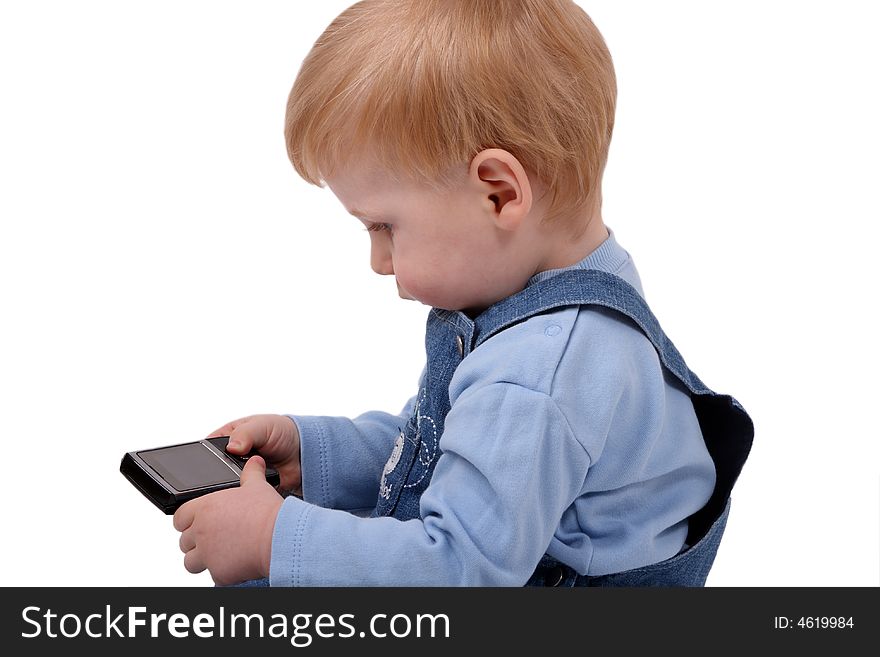 The child with phone