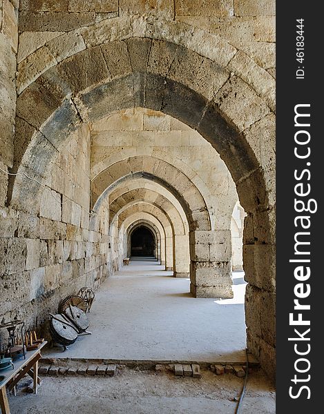 Arches And Columns In Sultanhani Caravansary On