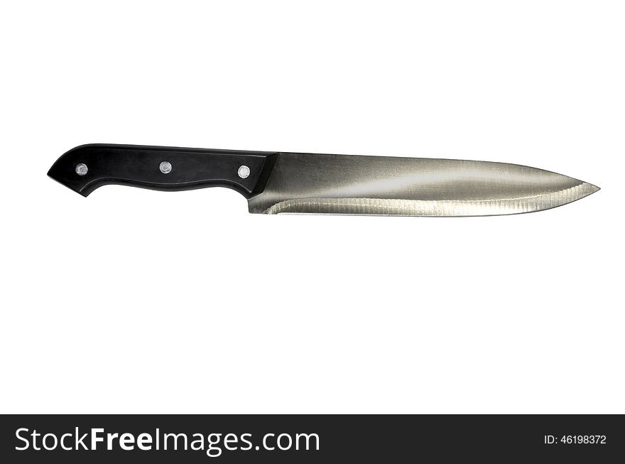 Kitchen knife on a white background.