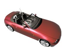 3d Red Sport Car Stock Photo