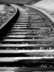 Track In Winter (black & White) Stock Photos