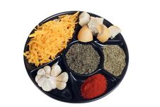 Grated Cheese Garlic Paprika Origanum Stock Photo Grated Cheese Garlic Paprika Origanum Stock Photo