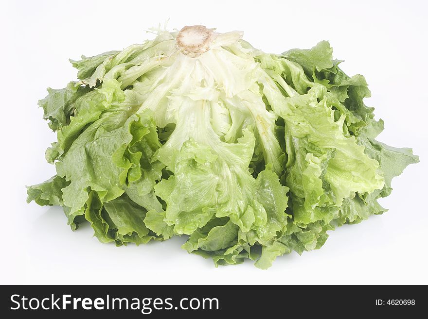 Green lettuce isolated on white