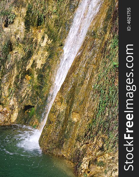 A little waterfall in the italian countryside. A little waterfall in the italian countryside