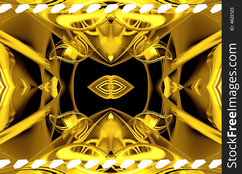 Abstract background illustration with 3d rendered golden shapes. Abstract background illustration with 3d rendered golden shapes.