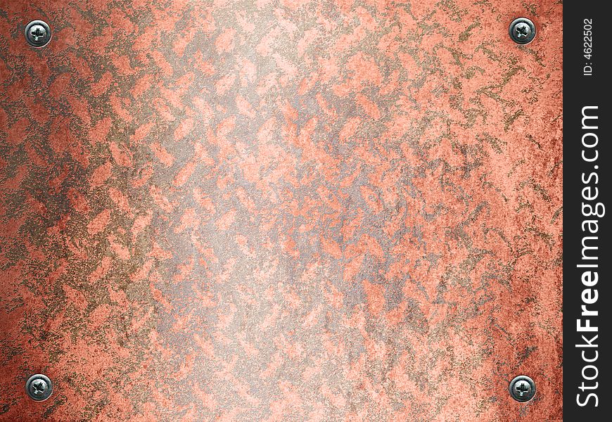 Rusty grunge metal plate background with bolts