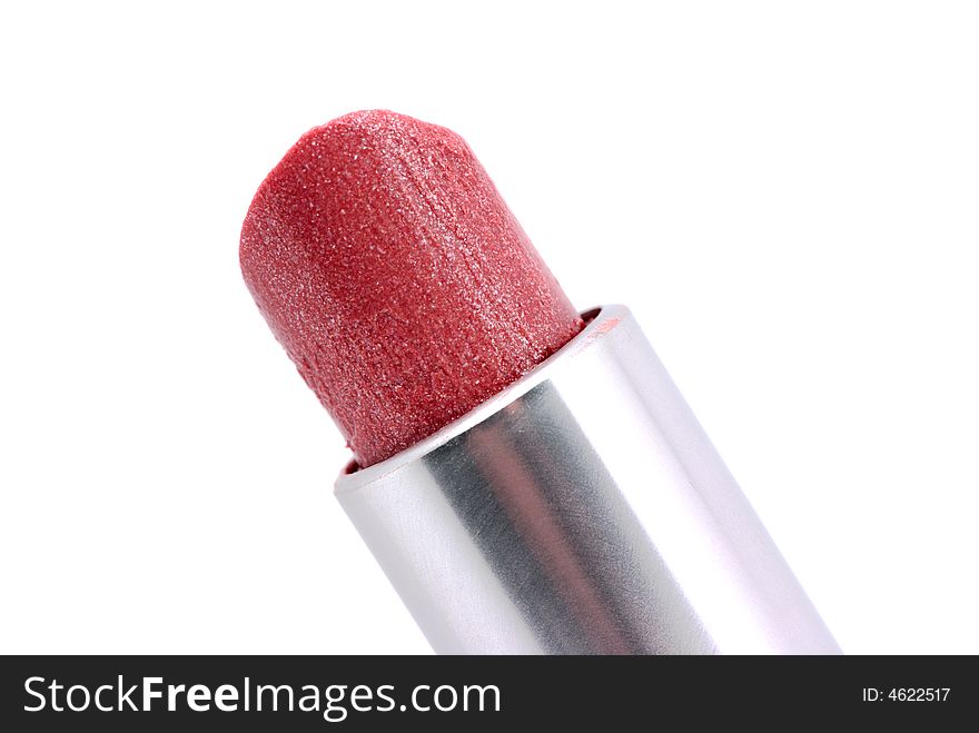 Lipstick closeup on white background. Lipstick closeup on white background