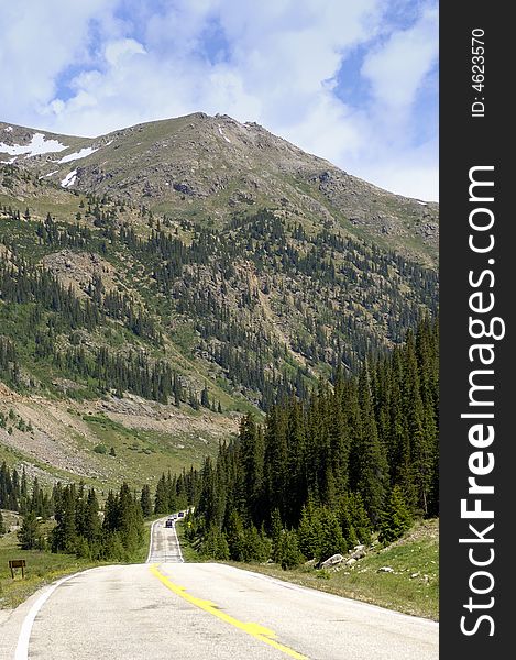 A view from the top of Independence Pass in the Rocky Mountains of Colorado on the continental divide. A view from the top of Independence Pass in the Rocky Mountains of Colorado on the continental divide.