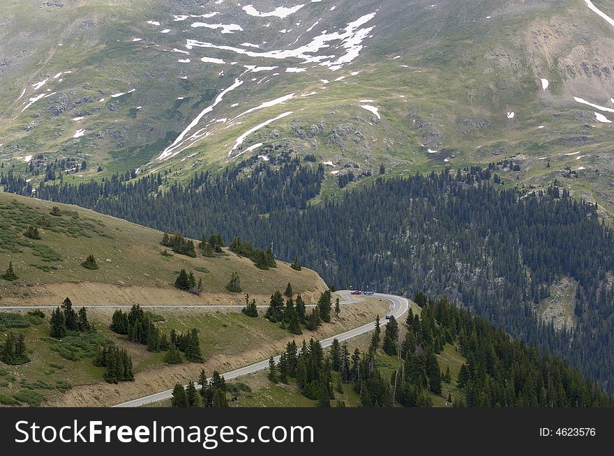 A view from the top of Independence Pass in the Rocky Mountains of Colorado on the continental divide. A view from the top of Independence Pass in the Rocky Mountains of Colorado on the continental divide.