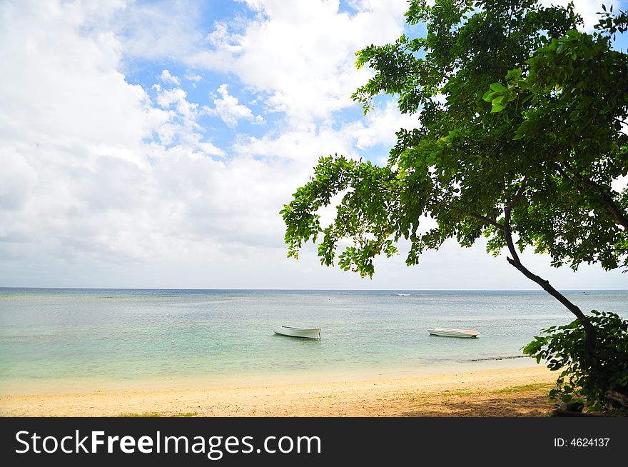 Nice serene view of Mauritius shoreline. Nice serene view of Mauritius shoreline