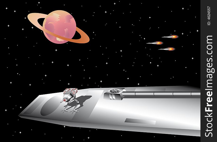 Vector illustration of space platform