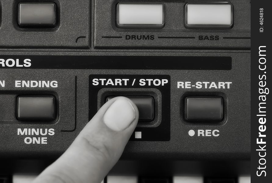 Control panel of a synthesizer