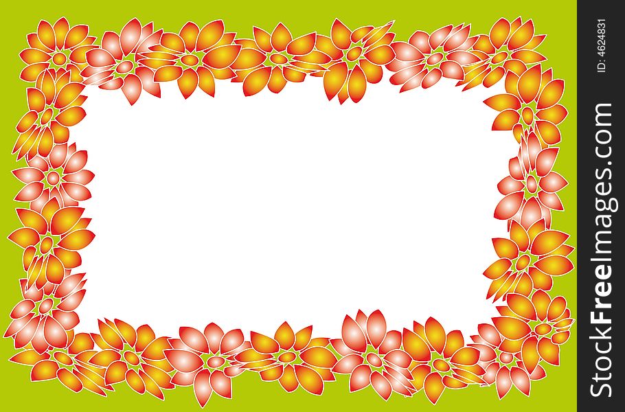 Computer generated illustration of flower frame