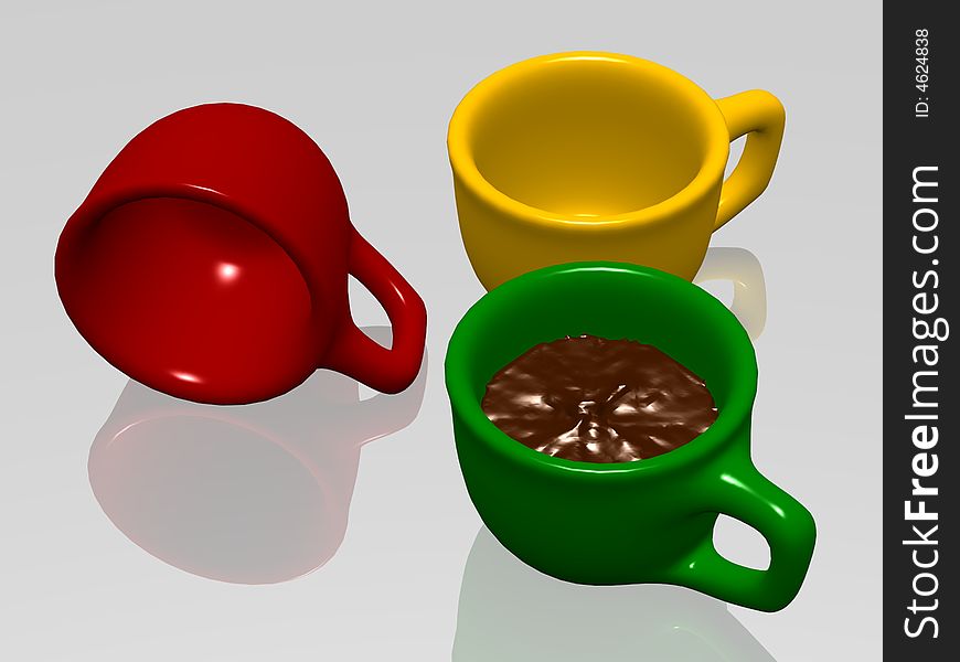 Three Color Cups