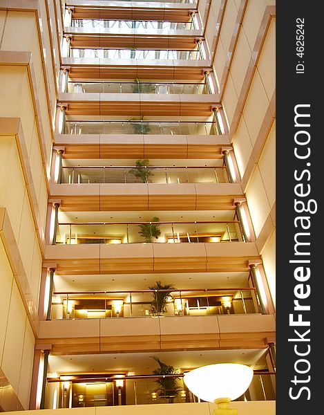 A shot of modern interior in a hotel. A shot of modern interior in a hotel