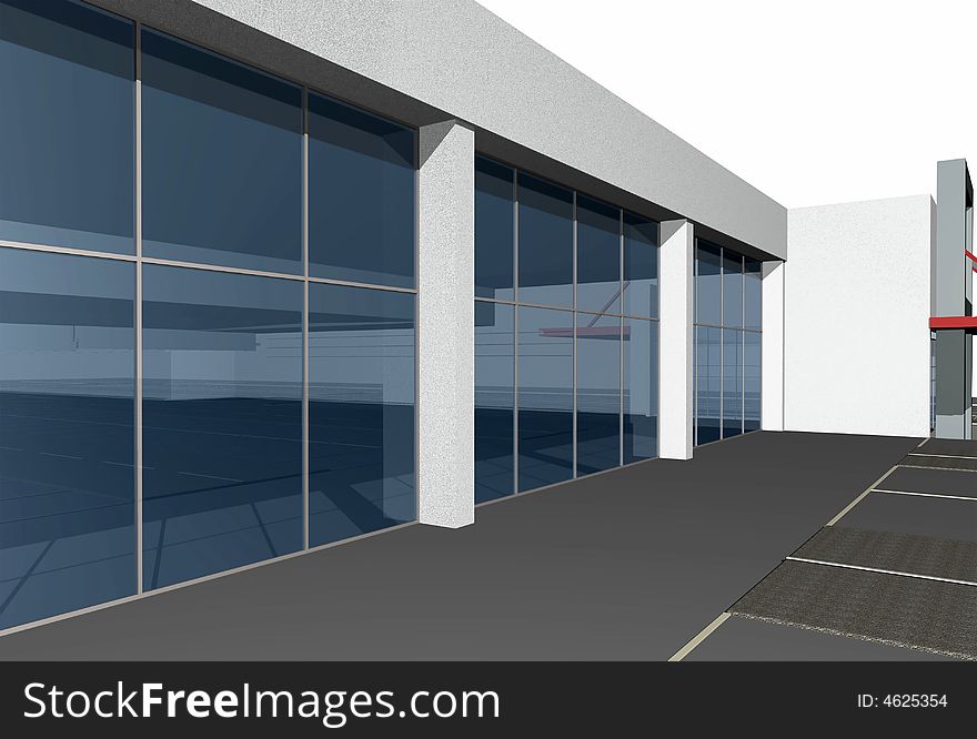 3D render of  business center