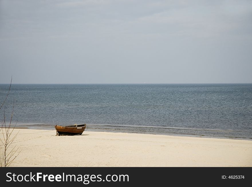 Rowing boat on the beach in northern germany. Rowing boat on the beach in northern germany