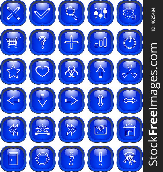 Many blue buttons vector illustration
