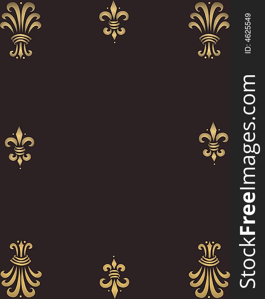 Golden ornaments frame on black background -  illustration