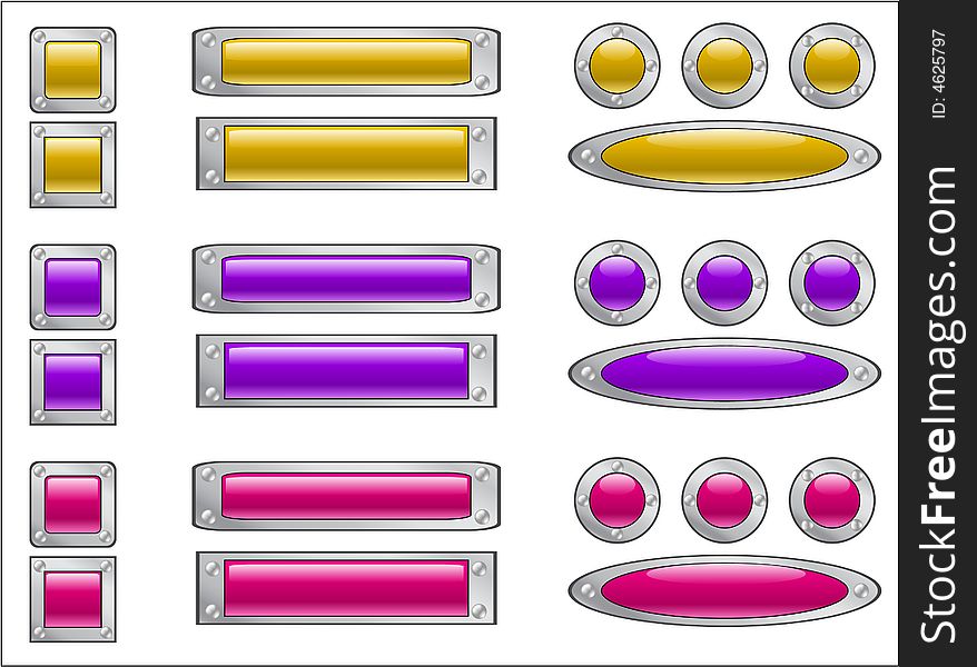 Metall color buttons  illustration