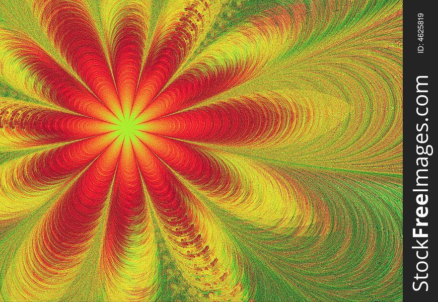 Fractal image of an abstract flower
