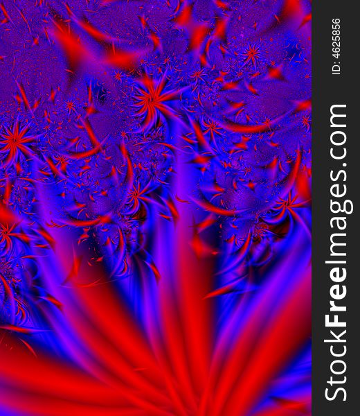 Fireworks.Fractal image of an abstract.