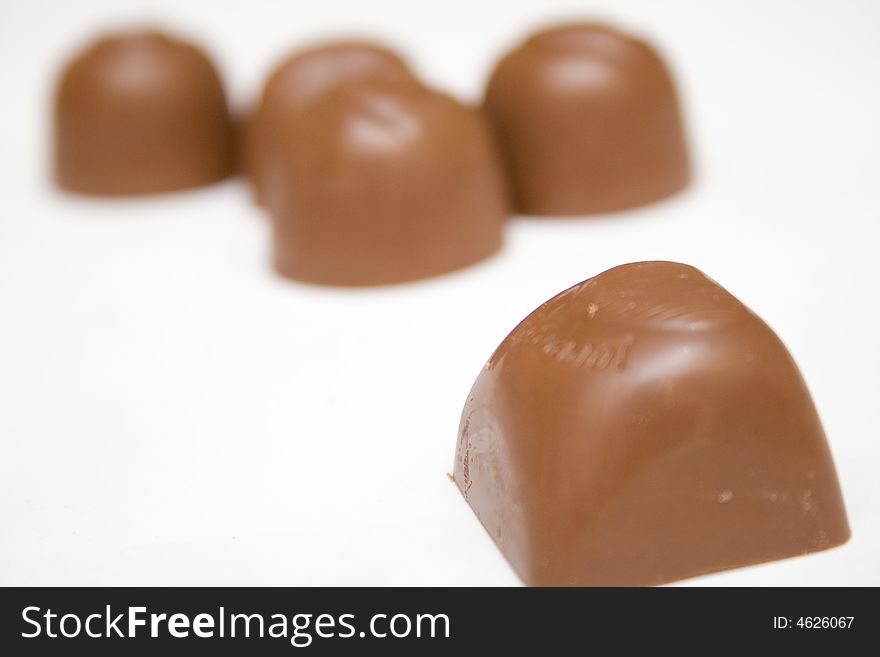 Chocolate over the white isolated background