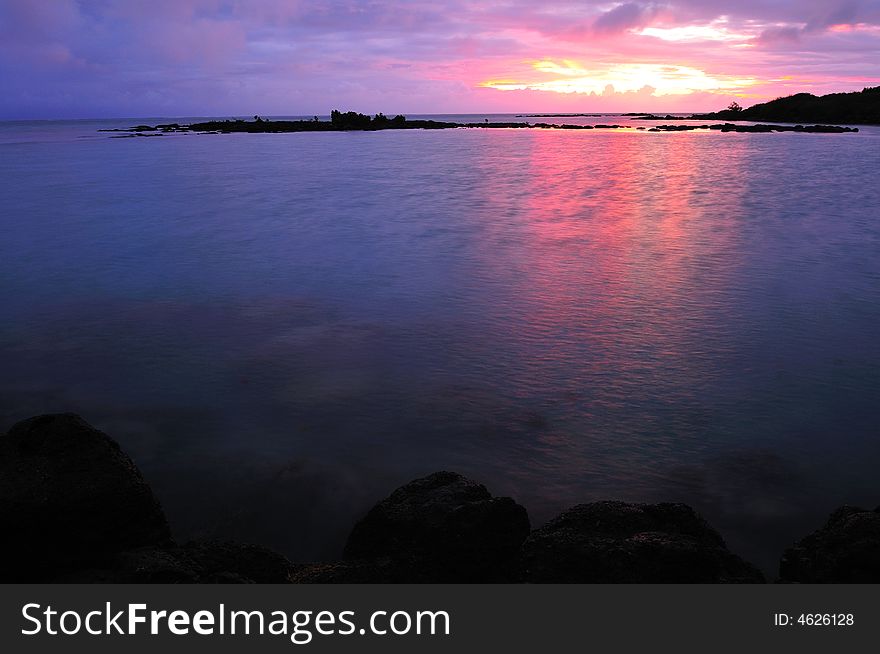 A beautiful view of Mauritius during sunrise. A beautiful view of Mauritius during sunrise