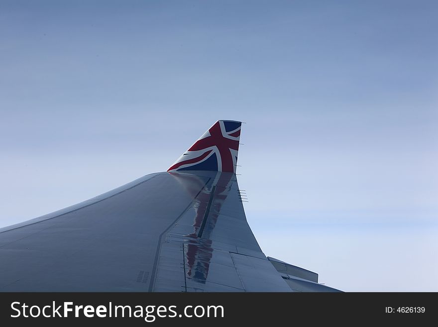 Over Wing Exit, British Flag on Popular British Carrier, Airbus. Over Wing Exit, British Flag on Popular British Carrier, Airbus