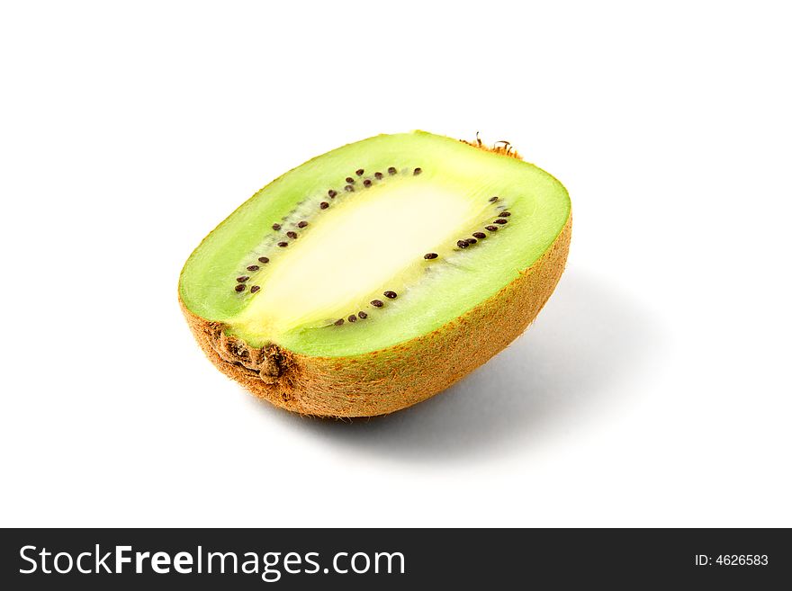 Slice Of Kiwi Isolated