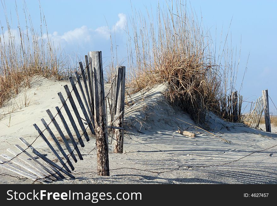 Fence In Dunes