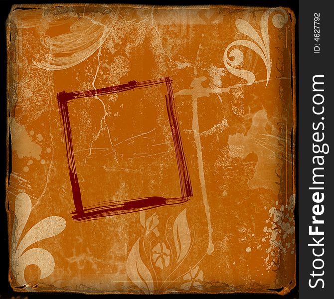 Abstract grunge background with frame
floral, filigree