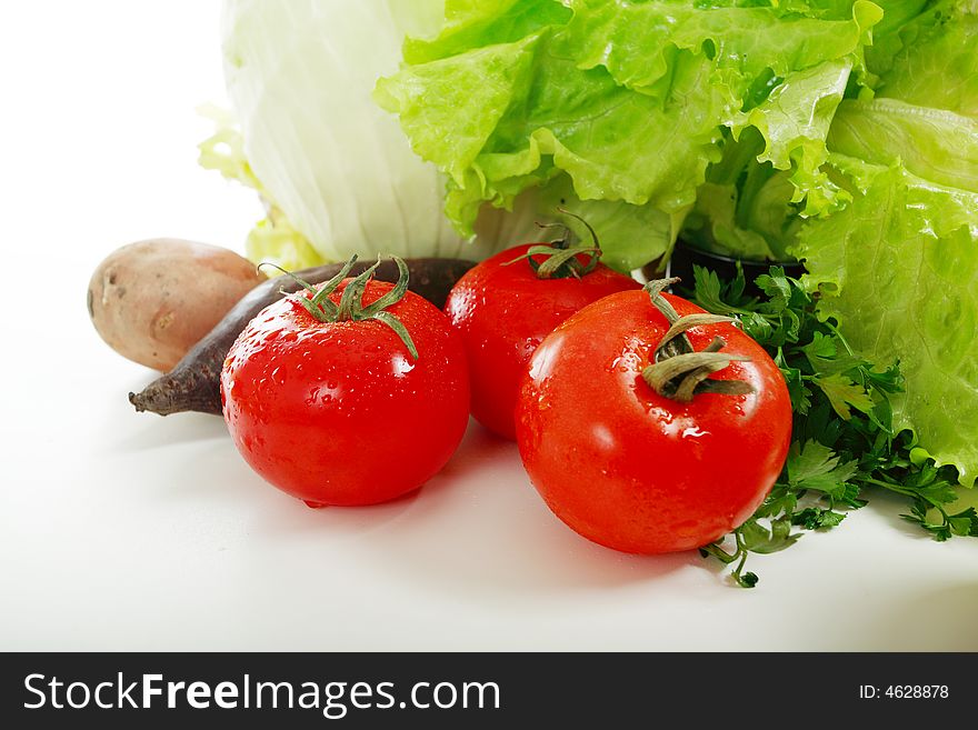 Fresh Vegetables, Fruits and other foodstuffs. Shot in a studio. Fresh Vegetables, Fruits and other foodstuffs. Shot in a studio.