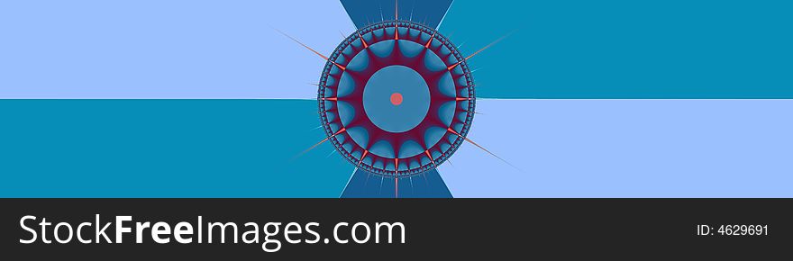 This blue banner / header has in the middle part an artistic wheel. The red part gives the viewer the impression that it comes loose from the background. This blue banner / header has in the middle part an artistic wheel. The red part gives the viewer the impression that it comes loose from the background.