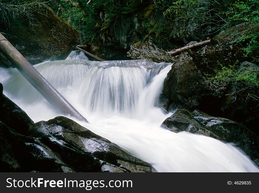 Water falling in a stream. Water falling in a stream