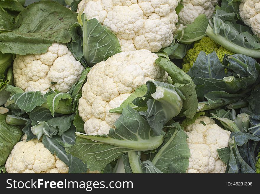 Macro ripe  cauliflower isolated