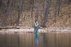 Fly Fisher Royalty Free Stock Images