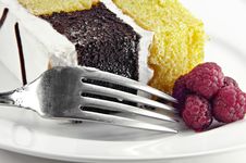 Checkerboard Cake With Raspberries Royalty Free Stock Photo Checkerboard Cake With Raspberries Royalty Free Stock Photo