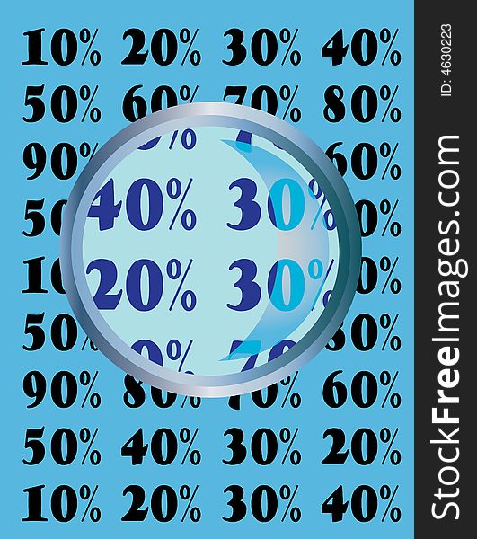 Illustration of discount and sell action. Illustration of discount and sell action