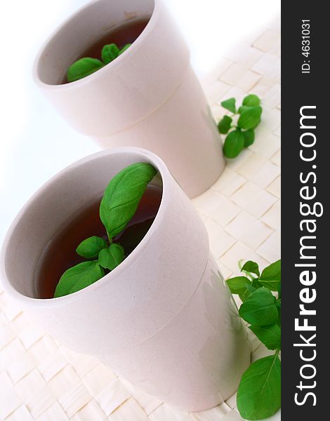 Two white mug isolated on a white background