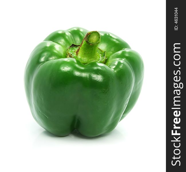 Green pepper vegetable isolated on the white background