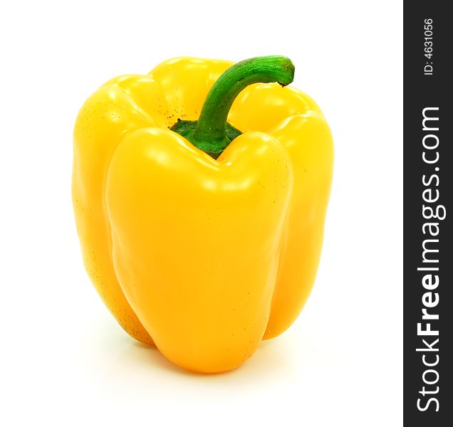 Yellow pepper vegetable isolated on the white background